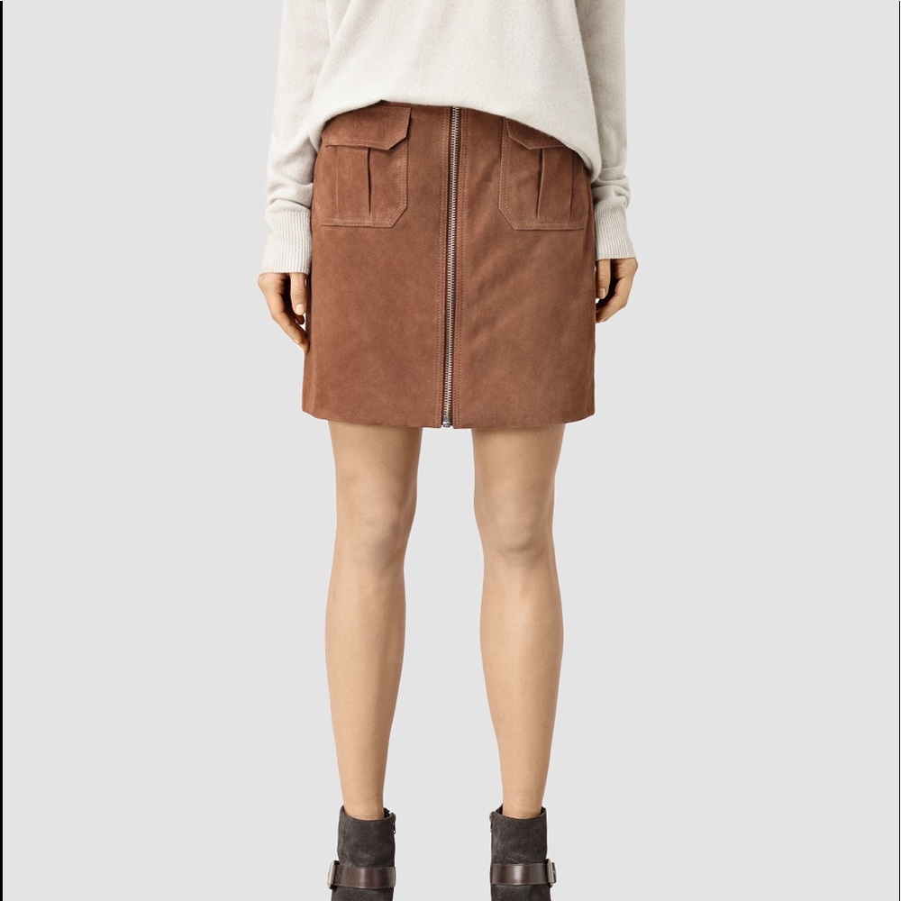 ALL SAINTS Taylor Suede Mini Skirt